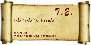 Török Ernő névjegykártya