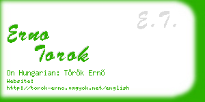 erno torok business card